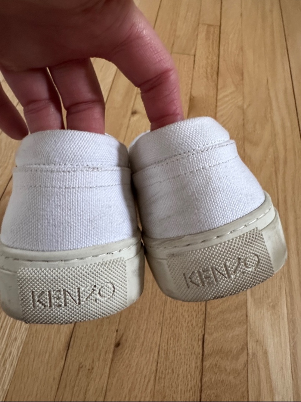 Kenzo Paris white slip-on canvas sneakers with navy embroidered tiger size 8 - Picture 4 of 10